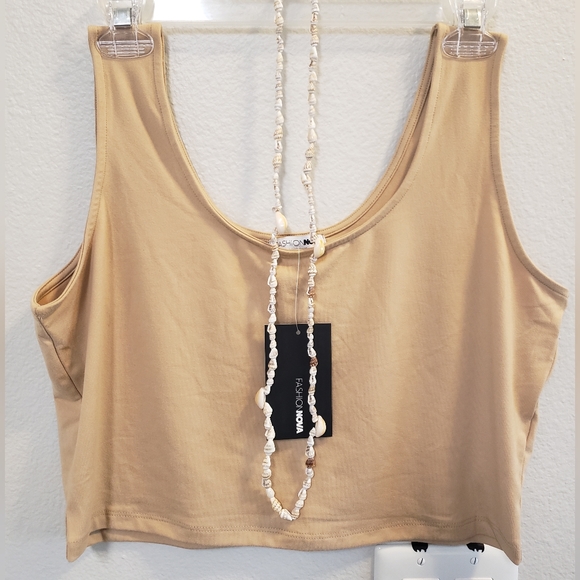 NEW 2-Piece Summer Skirt Crop Top Set • Fashion Nova 1X • Soft, Neutral Fabric - Picture 3 of 9